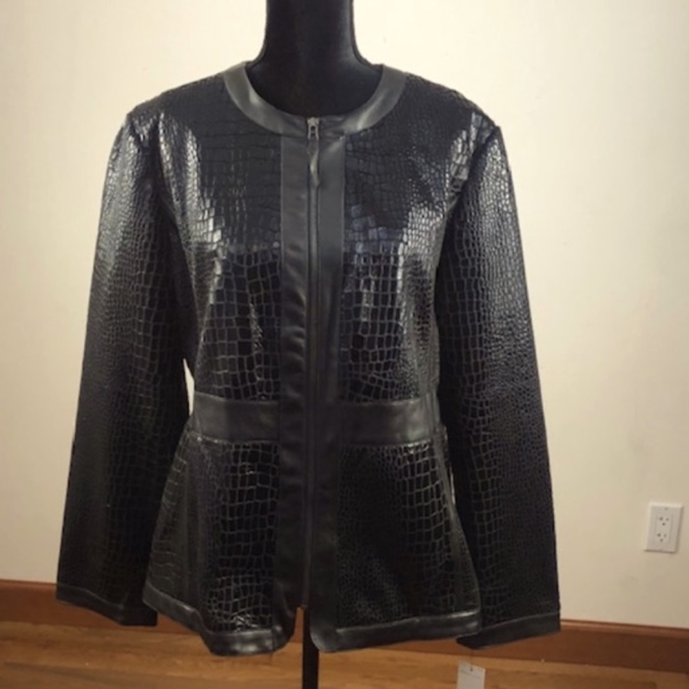Faux Leather black spring Jacket